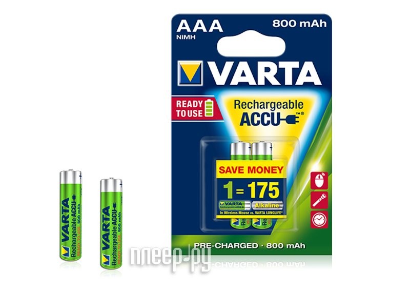  AAA - Varta 800mAh BL2 Ready2Use LongLife (2 ) 56703 