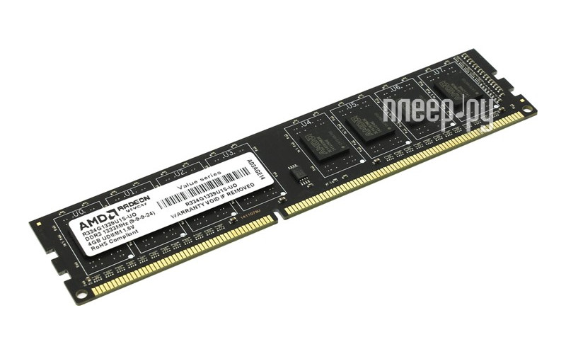   AMD DDR3 DIMM 1333MHz PC3-10600 - 4Gb R334G1339U1S-UO 