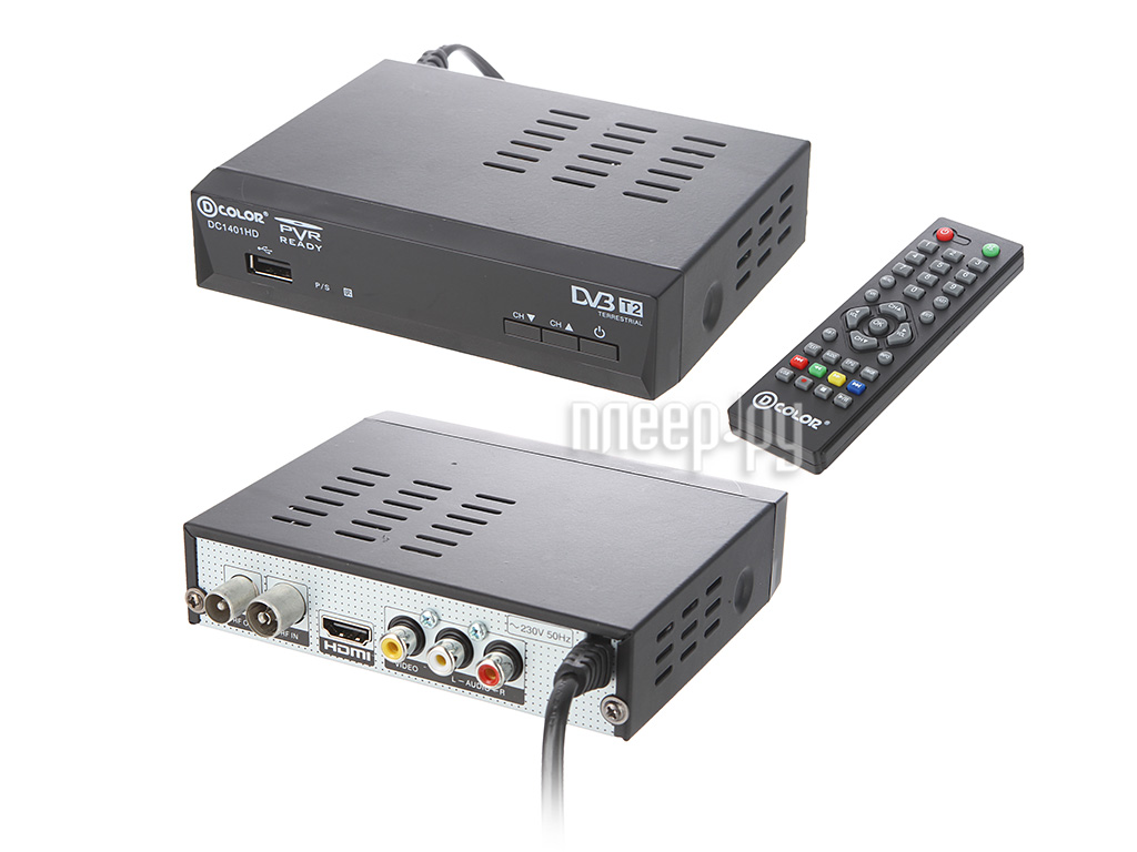 D-Color DVB-T2 DC1401HD Black 