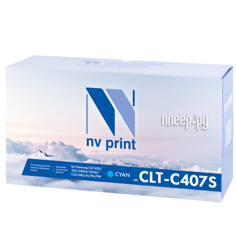  NV Print CLT-C407S Cyan  Samsung CLP-320 / 325 / 320N / 325W / CLX-3185 / N / FN / FW