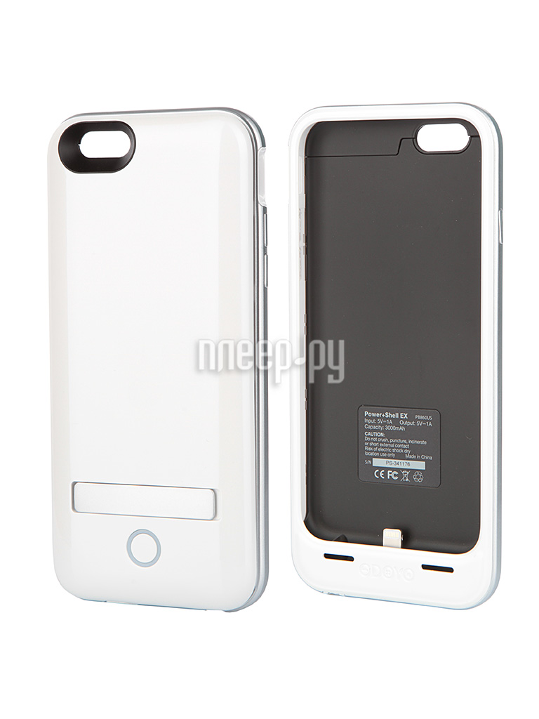  - Odoyo Uranus Power + Shell 3000 mAh  iPhone 6 White PB860US 