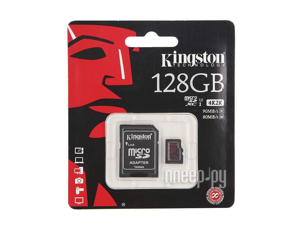   128Gb - Kingston - Micro Secure Digital XC UHS-I Class 10 SDCA3 / 128GB  5930 