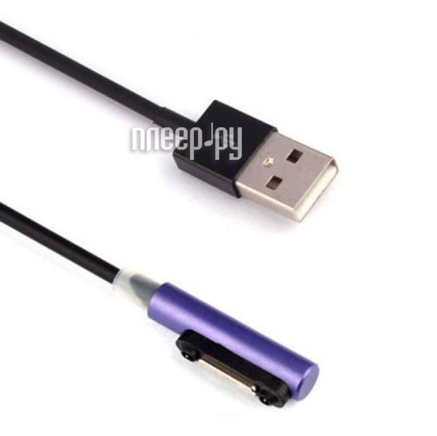  Ainy Magnetic Charging Cable -  for Sony Xperia Z1 / Z2 / Z3 Black-Violet  552 