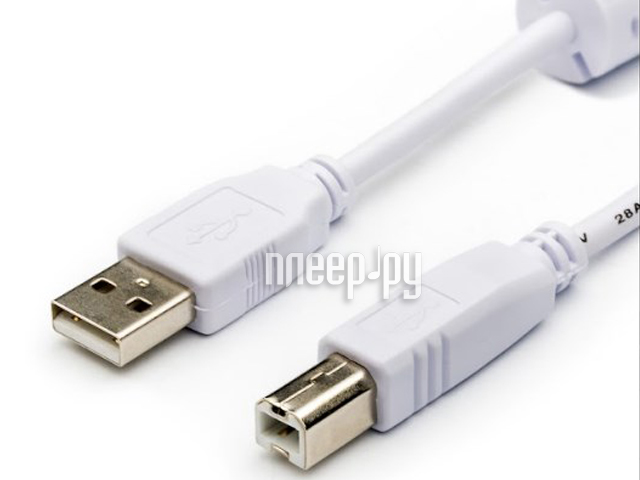  ATcom USB 2.0 AM / BM 1 Ferrite 0.8m White AT6152 