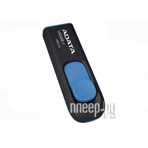 USB Flash Drive 128Gb - A-Data UV128 USB 3.0 Black-Blue AUV128-128G-RBE  2765 