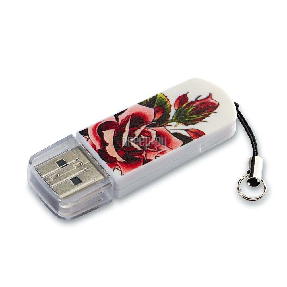 USB Flash Drive 8Gb - Verbatim Mini Tattoo Edition USB 2.0 Rose 49881  328 