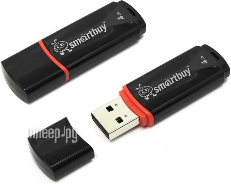 USB Flash Drive 4Gb - SmartBuy Crown Black SB4GBCRW-K