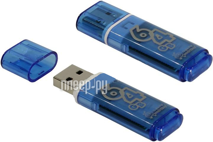 USB Flash Drive 64Gb - SmartBuy Glossy Series Blue SB64GBGS-B 