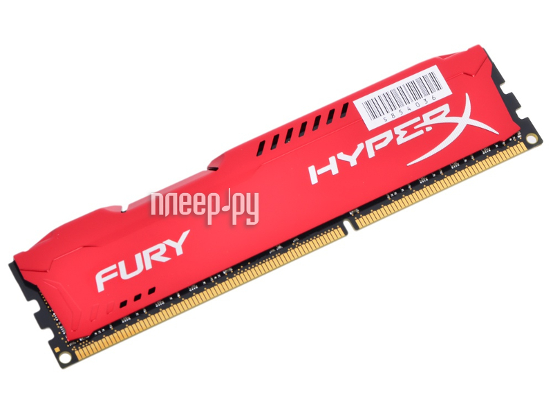   Kingston HyperX Fury Red DDR3 DIMM 1600MHz PC3-12800 - 8Gb HX316C10FR / 8  3861 