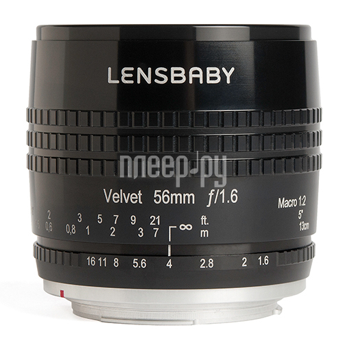  Lensbaby Velvet 56 mm F / 1.6 1:2 Macro Black for Sony E 83050 / LBV56BX  31465 