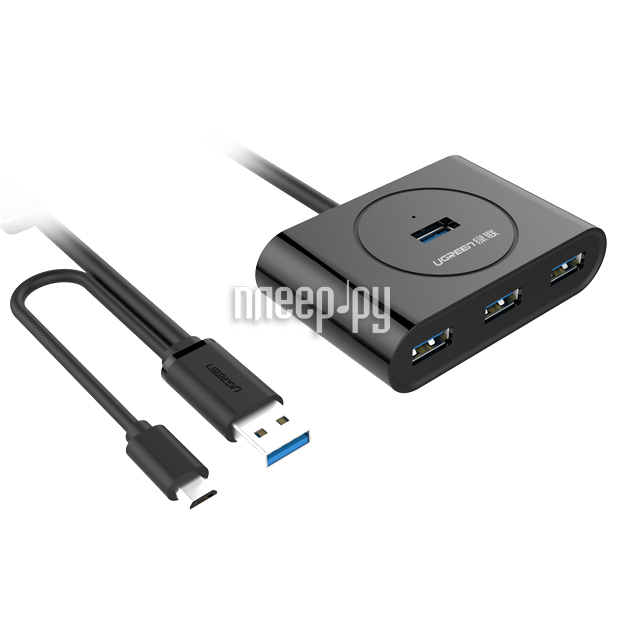 Ugreen USB 2.0-4 Ports 0.8m Black UG-20292  960 
