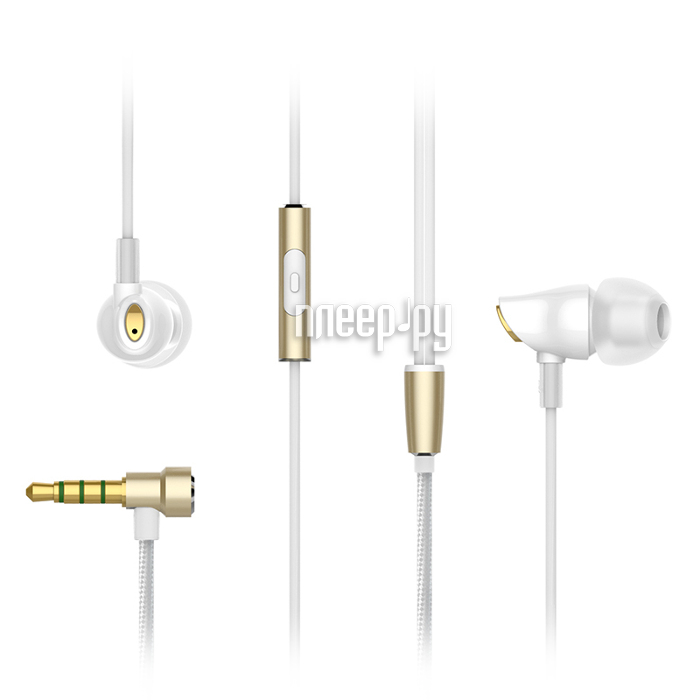  Rock Zircon Stereo Earphone White RAU0501 