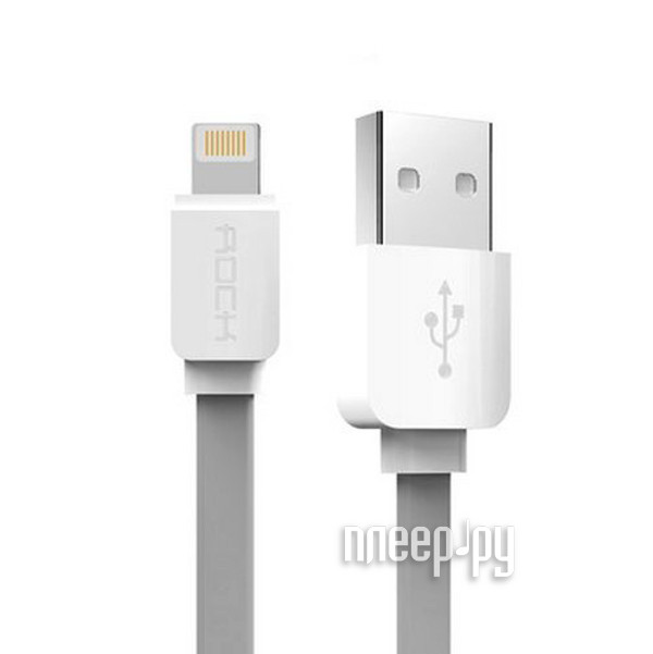  Rock Flat USB - Lightning 1m Grey