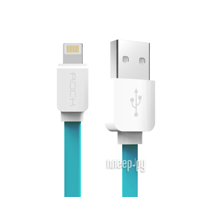  Rock Flat USB - Lightning 1m Blue 