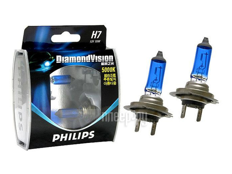  Philips Diamond Vision H7 55W 5000K 12972DVS2 (2 )  1082 
