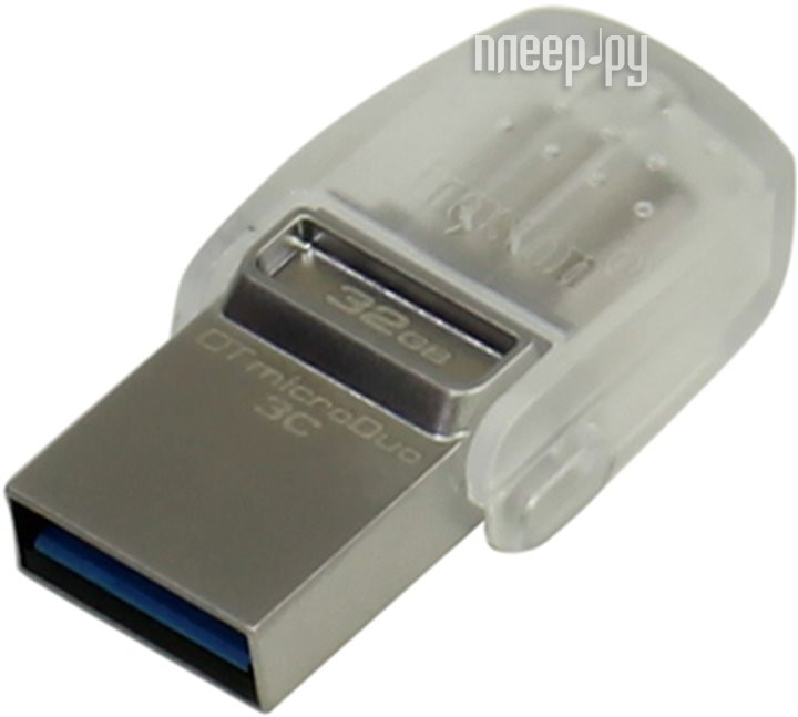 USB Flash Drive 32Gb - Kingston DataTraveler microDuo 3C DTDUO3C / 32GB  980 