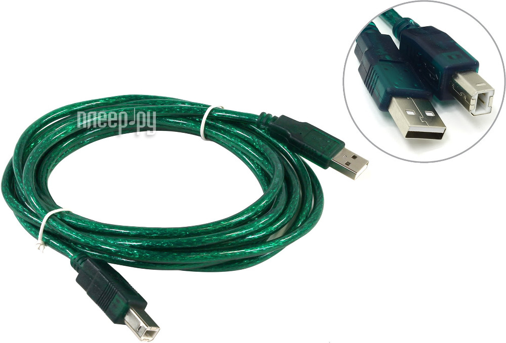  AOpen USB 2.0 AM-BM 3m Green ACU201-3MTG