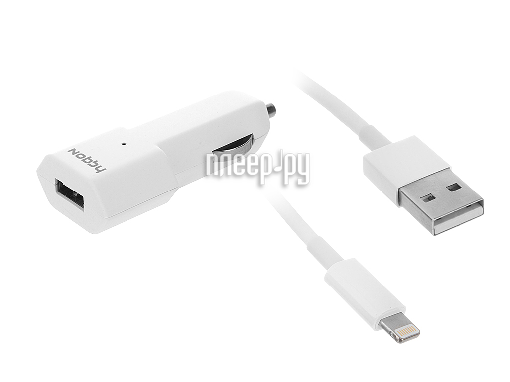   Nobby Comfort 014-001 USB 1.2A +  8pin 1.2m SoftTouch White 08996 