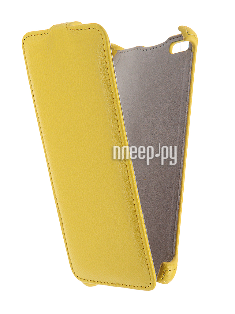   Micromax Q450 Canvas Silver 5 Activ Flip Case Leather Yellow 55387  203 