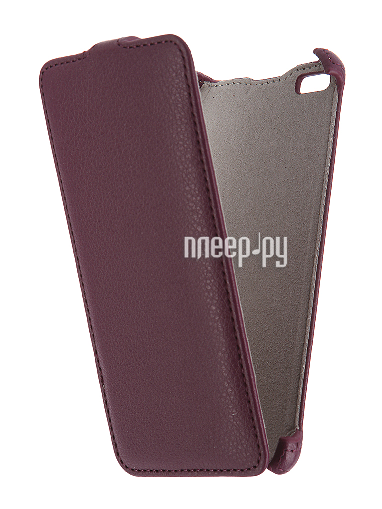   Micromax Q450 Canvas Silver 5 Activ Flip Case Leather Violet 55385 