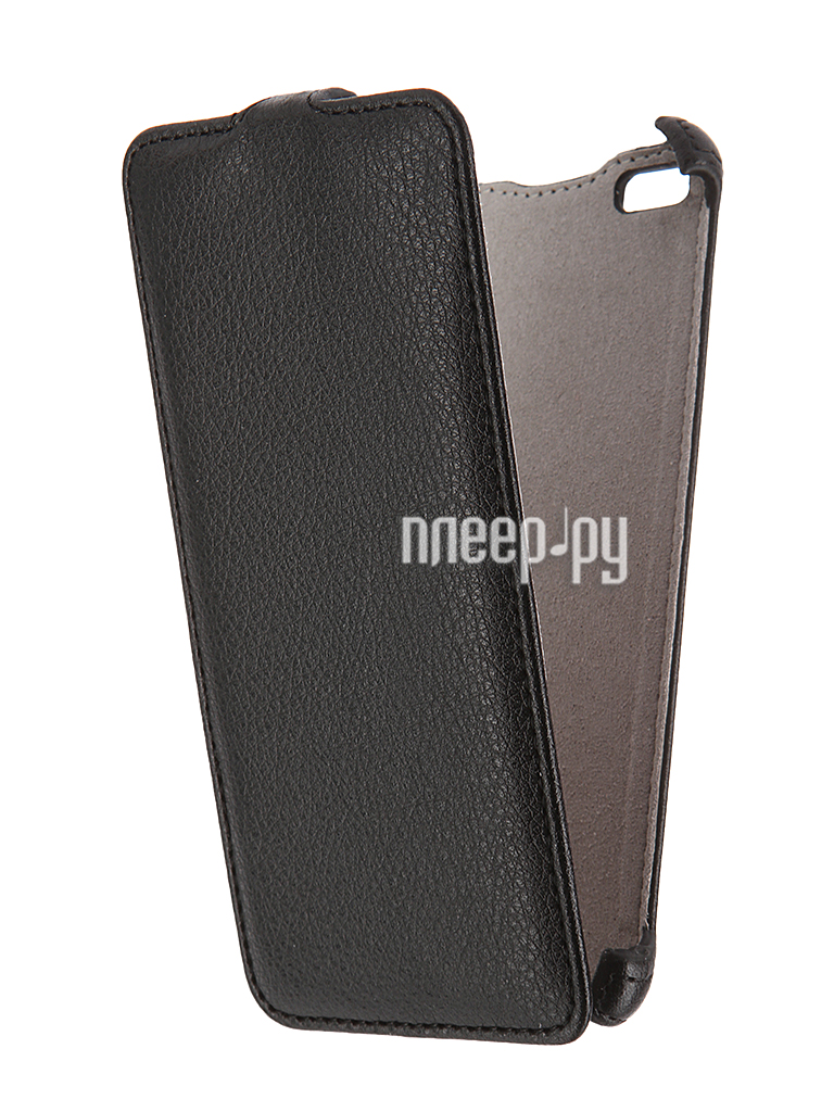   Micromax Q450 Canvas Silver 5 Activ Flip Case Leather Black 55382  204 
