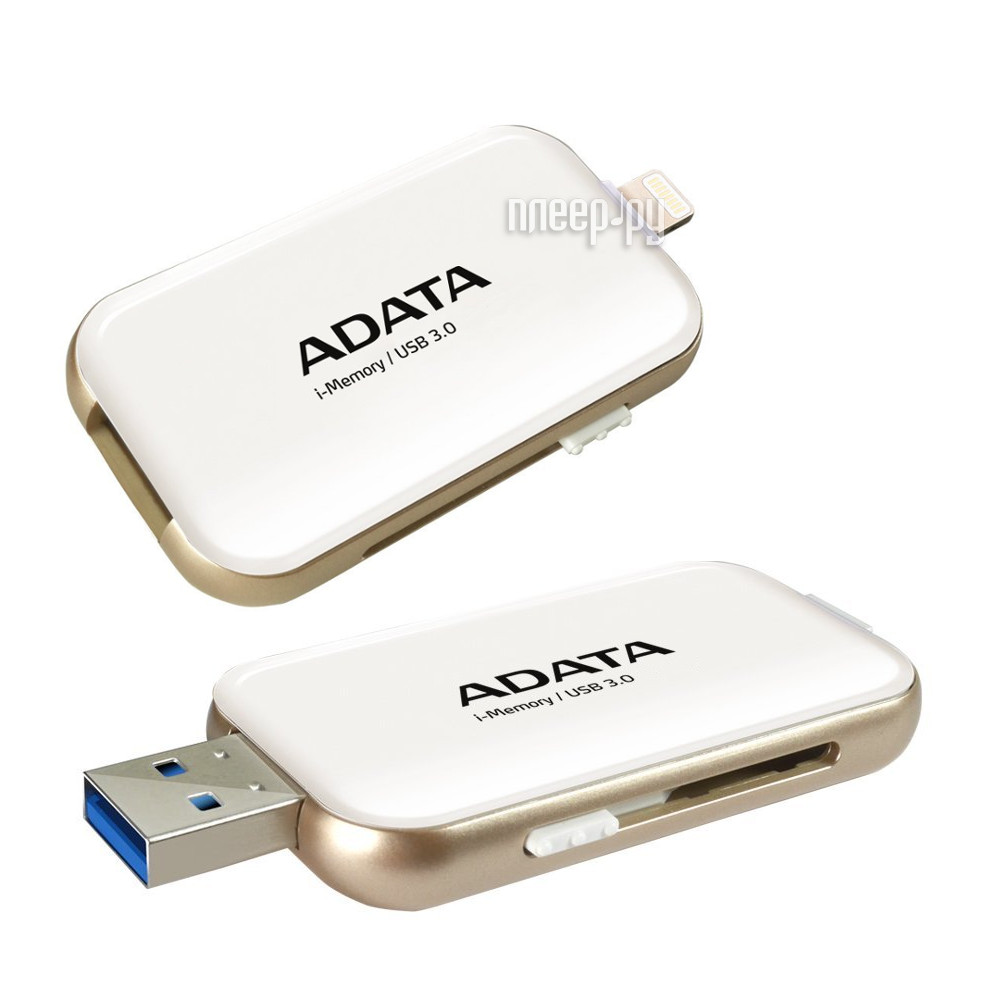 USB Flash Drive 32Gb - A-Data i-Memory Elite UE710 White AUE710-32G-CWH 