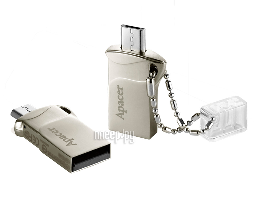 USB Flash Drive 8Gb - Apacer AH173 Mobile OTG microUSB / USB AP8GAH173S-1