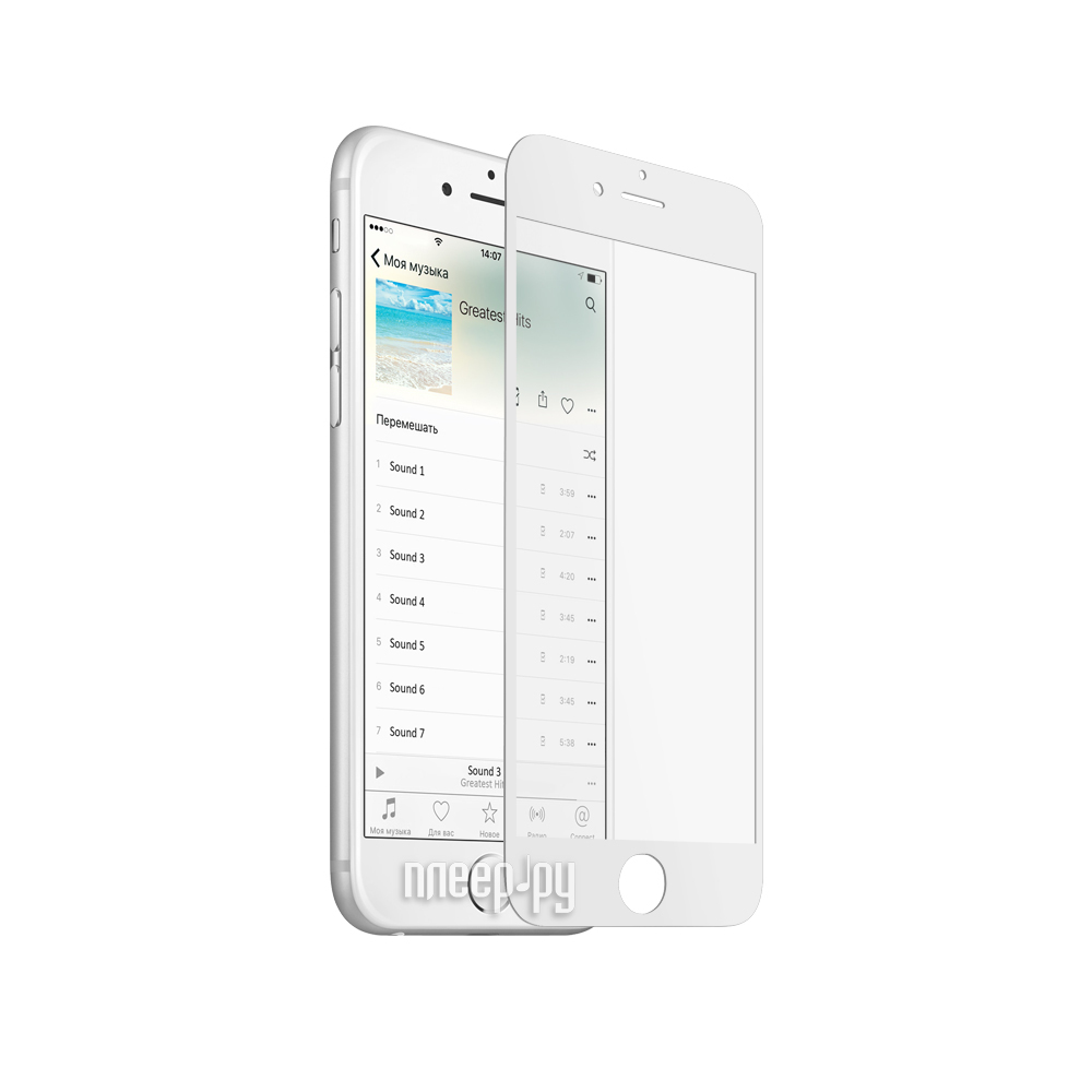 Аксессуар Закаленное стекло DF iColor-04 3D для iPhone 6 / 6S White