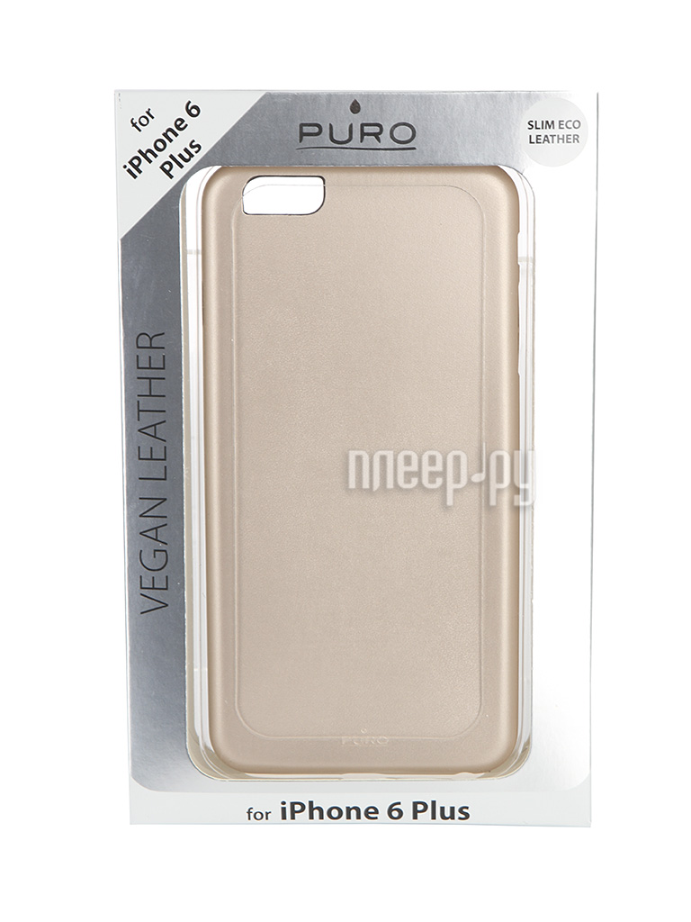   PURO Vegan Eco-Leather Cover  iPhone 6 Plus Gold IPC655VEGANGOLD 