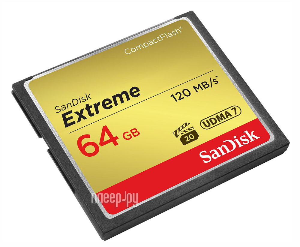   64Gb - SanDisk Extreme CF 120MB / s - Compact Flash SDCFXSB-064G-G46