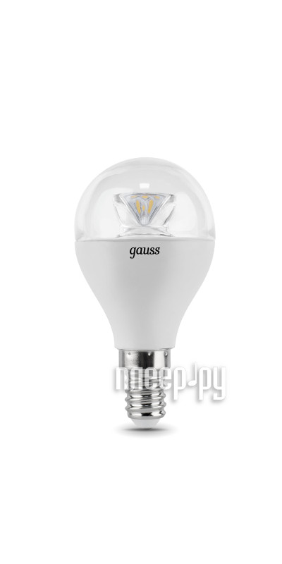 Gauss LED Globe-dim Crystal Clear 6W E14 4100K 105201206-D