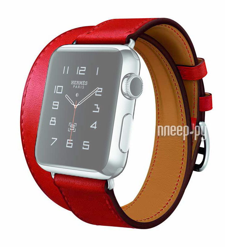    APPLE Watch 38mm Rock Genuine Leather Watch Strap Red  3278 
