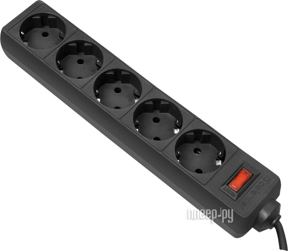   Defender ES 1.8 5 Sockets 1.8m Black 99484 