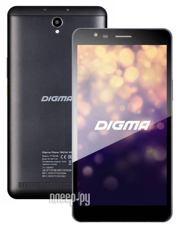  Digma Plane 7601M 4G PT7021ML (MediaTek MT6735M 1.2 GHz / 1024Mb / 8Gb / GPS / LTE / Wi-Fi / Bluetooth / Cam / 6.98 / 1280x720 / Android)