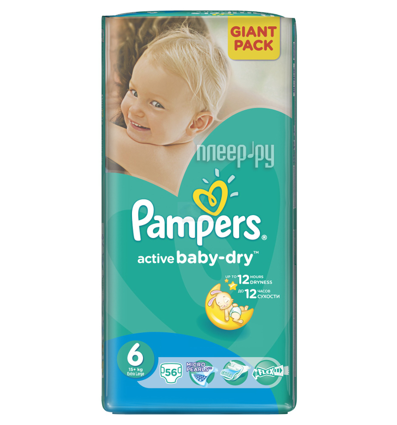  Pampers Active Baby-Dry Extra Large 15+ 56 4015400736424