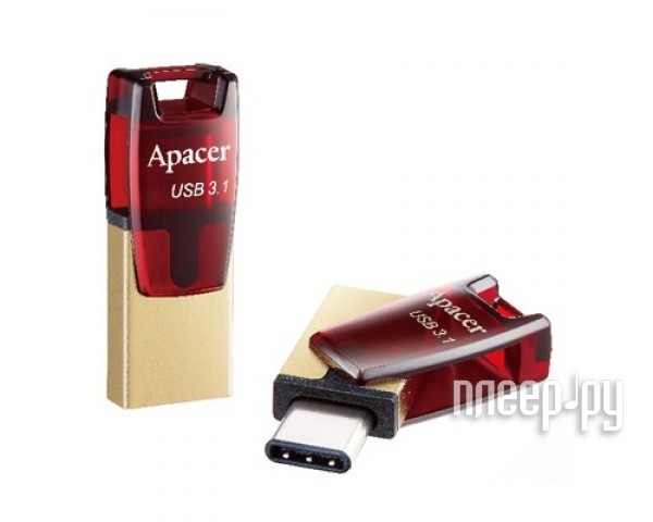 USB Flash Drive 32Gb - Apacer Type-C OTG AH180 Red AP32GAH180R-1 