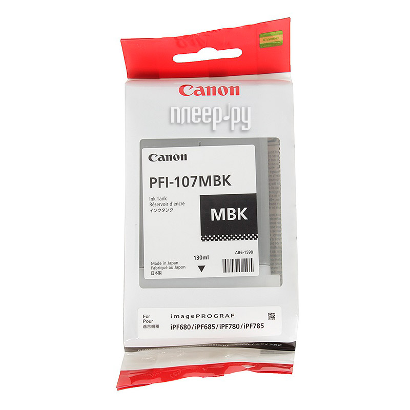  Canon PFI-107MBK 130ml Matte Black  iPF680 / 685 / 780 / 785 6704B001 