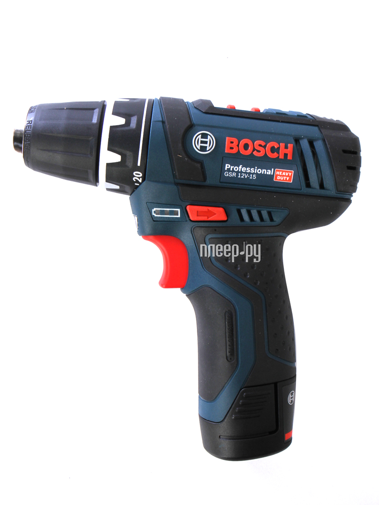  Bosch GSR 12V-15 2.0Ah x2 Case 0601868122 