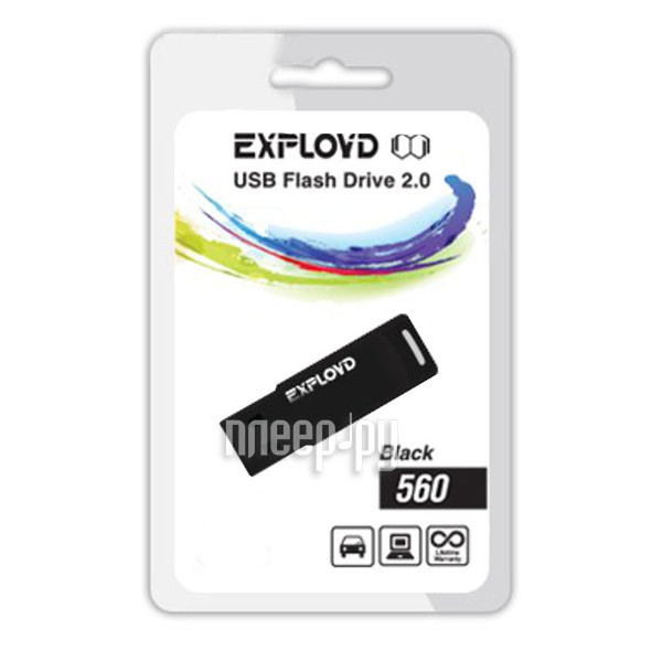 USB Flash Drive 4Gb - Exployd 560 Black EX-4GB-560-Black  219 