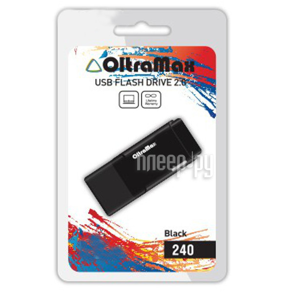 USB Flash Drive 64Gb - OltraMax 240 Black OM-64GB-240-Black  974 