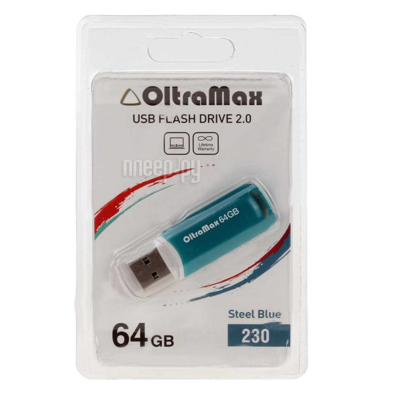 USB Flash Drive 64Gb - OltraMax 230 Steel Blue OM-64GB-230-St Blue  940 