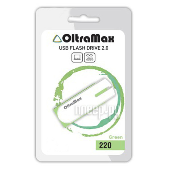 USB Flash Drive 64Gb - OltraMax 220 Green OM-64GB-220-Green