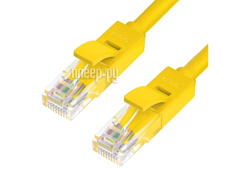  Greenconnect UTP 24AWG cat.5e RJ45 T568B 0.10m Yellow GCR-LNC02-0.1m