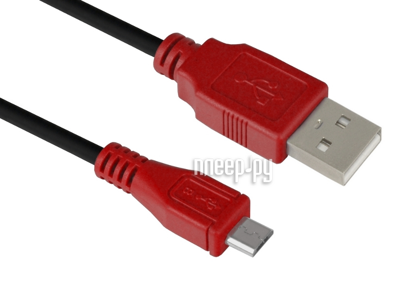  Greenconnect USB 2.0 AM-Micro B 5pin 0.30m Black-Red