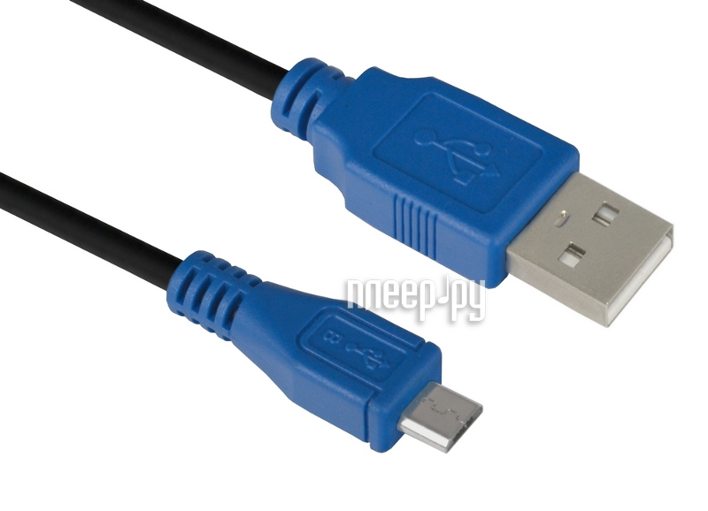  Greenconnect USB 2.0 AM-Micro B 5pin 0.30m Black-Blue