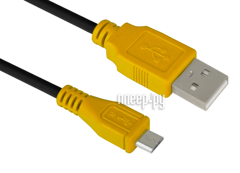  Greenconnect USB 2.0 AM-Micro B 5pin 0.50m Black-Yellow