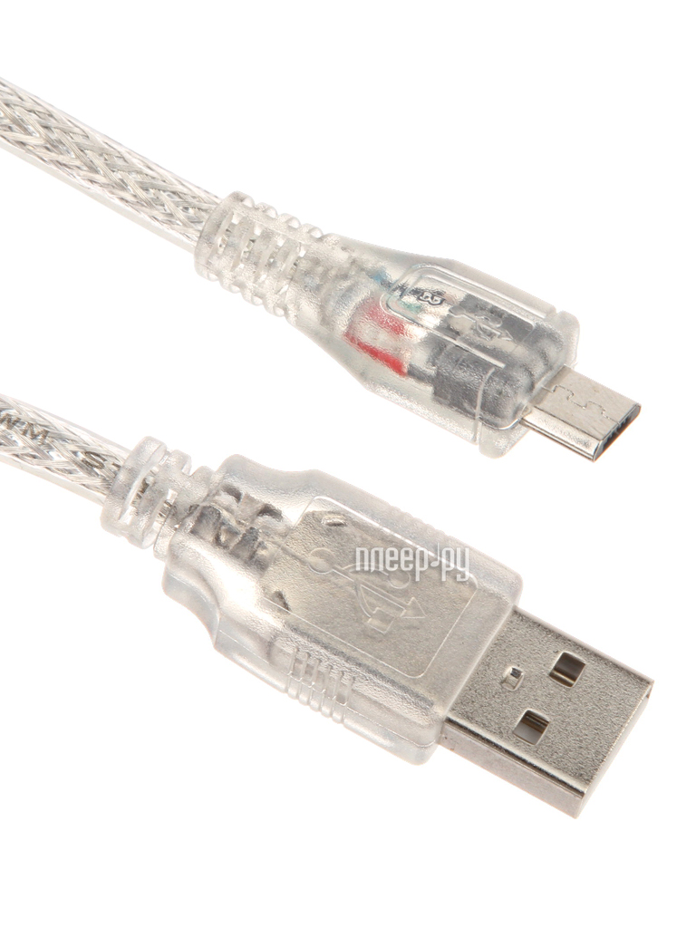  Greenconnect Premium USB 2.0 AM-Micro B 5pin 0.50m Transparent GCR-UA2MCB2-BD2SG-0.5m