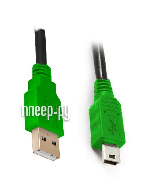  Greenconnect USB 2.0 AM-mini 5pin 1.5m Black-Green