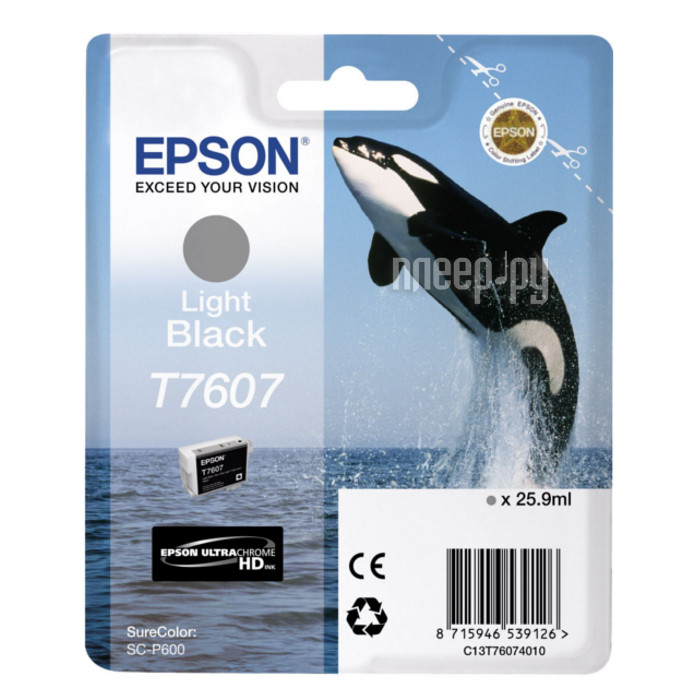 Epson T7607 C13T76074010 Light Black  SC-P600  1917 