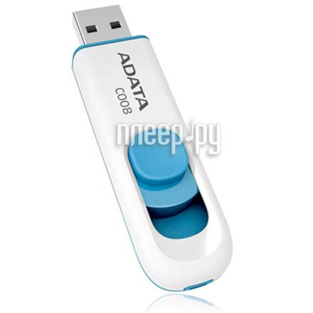 USB Flash Drive 16Gb - A-Data C008 Classic White-Blue AC008-16G-RWE